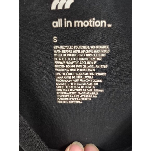 All In Motion Long Sleeve Recycled Polyester & Spandex Top SOFT black Size S - Picture 2 of 3